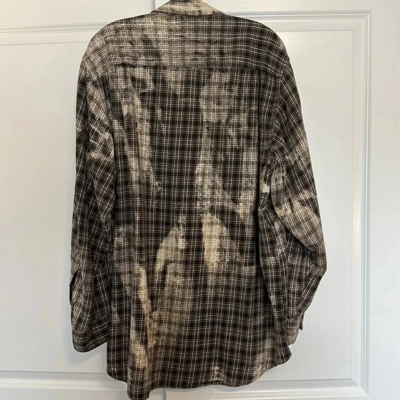 Franklin Flannels Upcycled Bleached Button
Down Flannel Size L Brown/Black/Cream - Picture 8 of 8